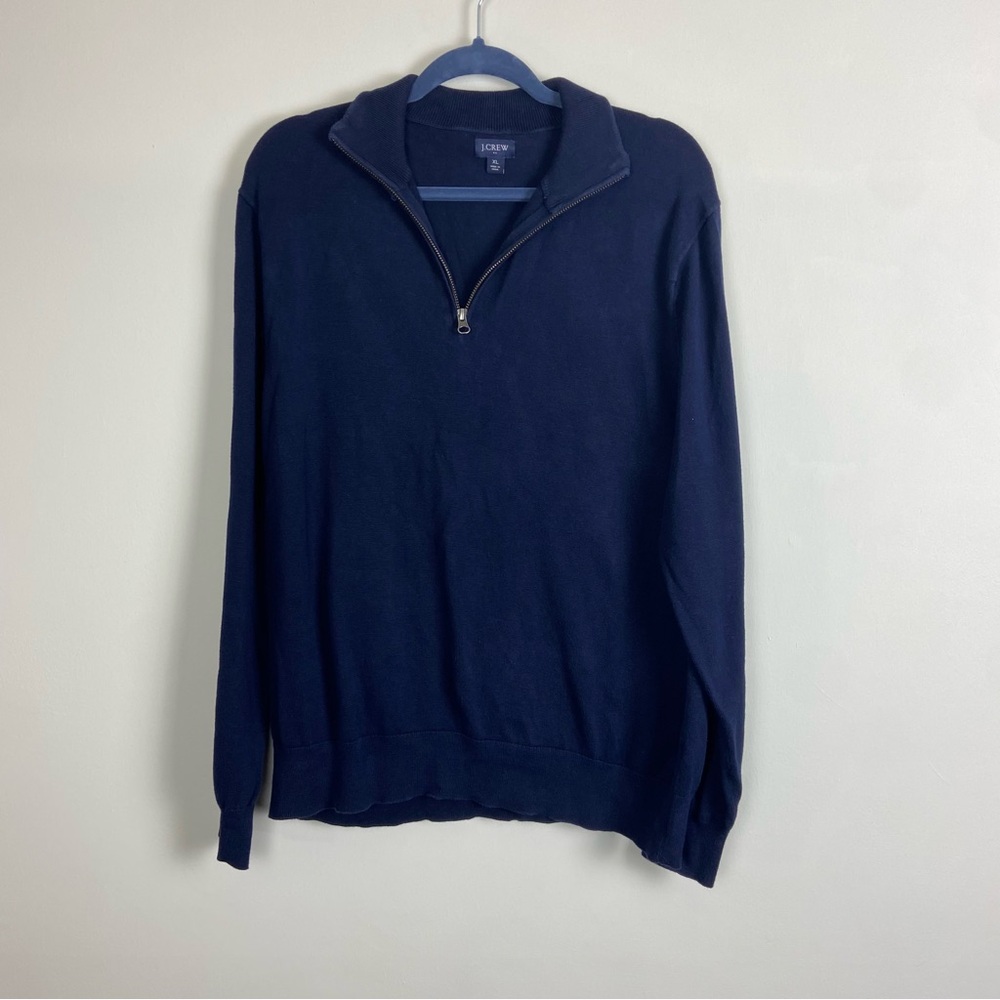 J. Crew navy blue XL, pull over with 1/4 zip sweater
